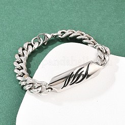 Bracciali a catena cubana in acciaio inossidabile 304 per uomo e donna&nbsp;BJEW-G766-05P-03
