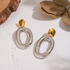 Овальные серьги-гвоздики из нержавеющей стали 304 LZ5221