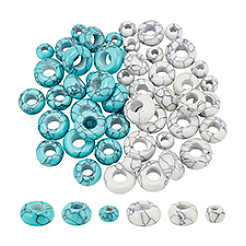 60шт 6 стиля синтетические бирюзовые бусины TURQ-PH0001-09