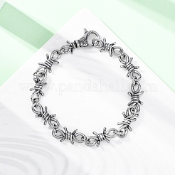 Браслеты из хирургической нержавеющей стали 316 с большими звеньями из колючей проволоки для мужчин и женщин BJEW-Q349-17AS