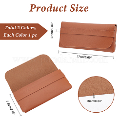 Ahademaker 2 шт. 2 цвета чехол для очков из искусственной кожи AJEW-GA0005-28