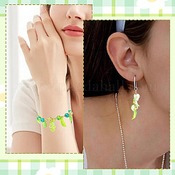 透明なアクリルパーツ  葉のチャーム  ミックスカラー  9.7~24x5~16x1.5~5mm  穴：1.2~2mm&nbsp;TACR-SZ0001-40