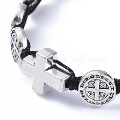 Регулируемые нейлоновые нити плетеные браслеты из бисера BJEW-JB05177-01