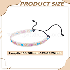 1шт. браслет из полиэстера в стиле бохо с плетеным плоским шнуром&nbsp;BJEW-LP0004-24