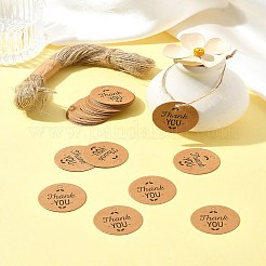 100 шт. крафт-бумага с надписью «спасибо» подарочные бирки CDIS-FS0001-24