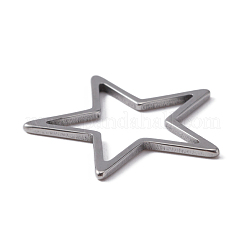 304ステンレススチールリンクリング  スター  ステンレス鋼色  21x22x1mm  内径：16x16mm&nbsp;STAS-WH0029-28