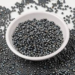 MIYUKIラウンドロカイユビーズ  日本製シードビーズ  8/0  （rr2002)マットメタリックシルバーグレー  3mm  穴：1mm  約19000~20500個/ポンド&nbsp;SEED-G008-RR2002