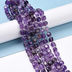 天然石アメジストビーズ連売り  シードビーズで  正方形  6~7x6~7x6~7mm  穴：1mm  約45個/連  15.16インチ（38.5cm）〜15.83インチ（40.2cm）&nbsp;G-K323-09