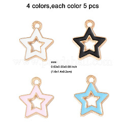 20шт 4 цвета сплава эмалевые подвески&nbsp;ENAM-FP0002-65