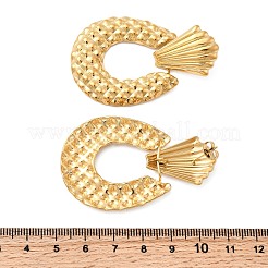 Овальные серьги-гвоздики из нержавеющей стали 304&nbsp;EJEW-K268-40G