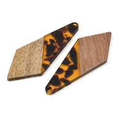 Pendentifs en résine transparente et bois de noyer&nbsp;RESI-I354-03C
