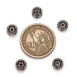 Латунные бусины-рондель из стразов&nbsp;RB-H035-22