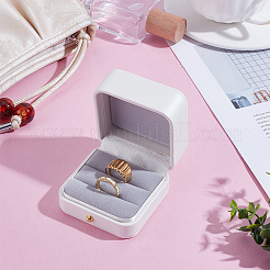 Коробки для хранения парных колец из искусственной кожи с бархатной внутренней частью&nbsp;CON-WH0110-69