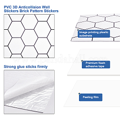 Adesivi murali anticollisione in pvc 3d adesivi modello mattone&nbsp;DIY-WH0217-17A