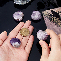 4 piedra de masaje para pulgar de amatista natural&nbsp;G-DC0001-54
