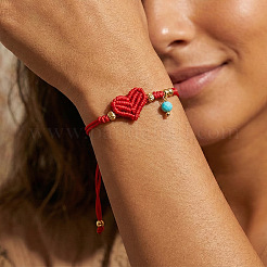 Runde synthetische Türkis Charme Armbänder&nbsp;HY7206-2