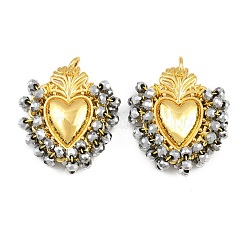 Pendentifs en alliage et perles de verre&nbsp;GL-CBA96FD-01G