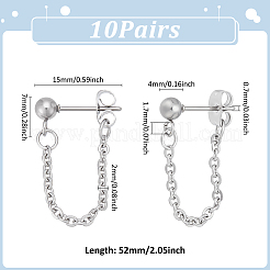 10 пара сережек-гвоздиков из нержавеющей стали 304&nbsp;EJEW-UN00022