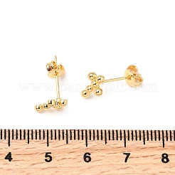 Серьги-гвоздики в форме креста из латуни&nbsp;EJEW-A135-18G