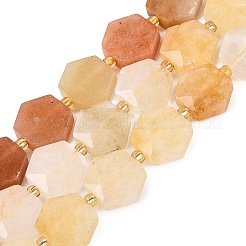 Natürliche goldene Seidenjadeperlenstränge&nbsp;G-N368-01A-16