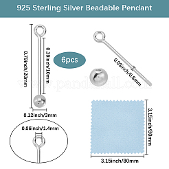 6 шт. 925 серебряных кулона для подвески&nbsp;STER-BBC0008-88