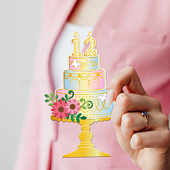 Торт ко дню рождения из углеродистой стали пластина из горячей фольги металлические штампы DIY-WH0482-0008