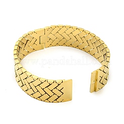 Браслет с волнообразным креплением из нержавеющей стали 304 с ионным покрытием (IP)&nbsp;BJEW-P298-05G