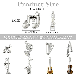 16 stücke 8 arten legierung musical instruments anhänger&nbsp;FIND-CJ0005-56P
