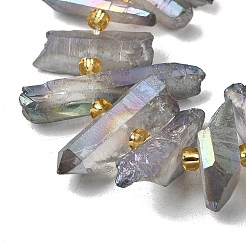 Гальванизировать природный кристалл кварца бусы пряди&nbsp;G-F800-B12