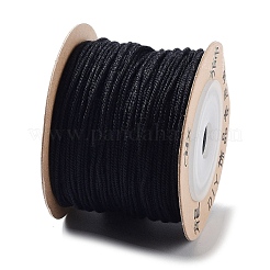 ポリエステルツイストコード  ラウンド  DIYのジュエリーには  ブラック  1mm  約49.21ヤード（45m）/ロール&nbsp;OCOR-G015-01A-19