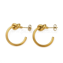 Pendientes de botón con nudo de acero inoxidable 304&nbsp;LS-EJEW-S272-04G