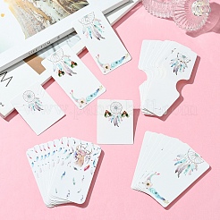 120 шт. 4 стиля красочные перья напечатанные картонные бумажные ювелирные карточки для демонстрации серег ожерелий браслетов CDIS-YW0001-13