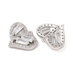 Латунные микропаве прозрачные подвески с фианитом&nbsp;KK-S389-13P