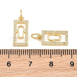 Breloques en laiton zircon cubique transparent&nbsp;CU-CBA4934-08G-B