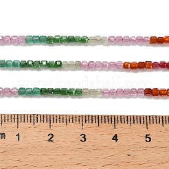 グラデーションカラーのキュービックジルコニアビーズ連売り  多面カット  キューブ  グリーン  2~2.5x2~2.5x2~2.5mm  穴：0.6mm  約182~183個/連  23.39~23.54''（59.4~59.8センチメートル）&nbsp;ZIRC-F144-02A