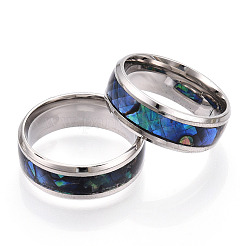 201 Edelstahl-Breitband-Fingerringe&nbsp;RJEW-T005-11-07