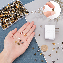 200шт 4 цвета панк-сплав заклепки шпильки пирамида шипы FIND-PH0001-13