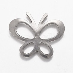 変色しにくい304ステンレススチール製リンクリング  蝶  ステンレス鋼色  31x38x2mm&nbsp;STAS-Z012-13P