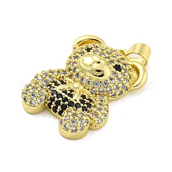 Латунные микропаве прозрачные подвески с фианитом&nbsp;KK-R159-12G-02