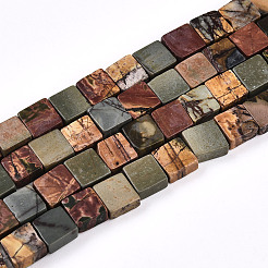 Нити бусин из натуральной яшмы пикассо/полихромной яшмы G-N346-05A-03