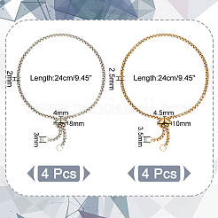 8шт. 2 регулируемых браслета-слайдера из нержавеющей стали 304 в наборе BJEW-UN0001-47