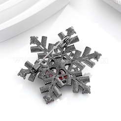 Broches en alliage de zinc et strass en forme de flocon de neige de Noël&nbsp;PW-WG3DC98-01