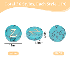 26 Stück 26 Stile synthetische türkise Perlen&nbsp;G-PH0002-73