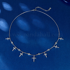 Элегантные женские ожерелья-нагрудники с кисточками из серебра 925 пробы с микропаве из прозрачных кубических цирконий RC3596