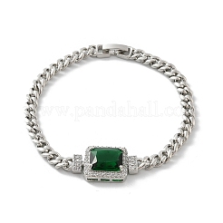 Прямоугольные звенья браслетов из латуни с микропаве из кубического циркония KK-R217-34P