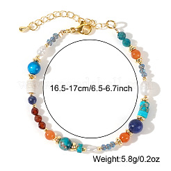 Браслет из латуни со стеклянными бусинами для женщин&nbsp;AC7044