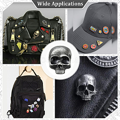 6 шт. булавка в виде черепа из сплава для задней части рюкзака&nbsp;JEWB-PH0001-37