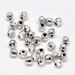 Sfaccettato intorno 925 sterlina perline d'argento&nbsp;STER-F012-02A