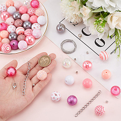 Набор для самостоятельного изготовления браслета с розовой лентой для осведомленности о раке груди в октябре&nbsp;DIY-PH0020-78