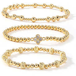 3 Set mit 3 verschiedenen Armbändern aus Messingperlen für Damen&nbsp;PF9658